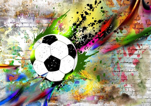 Fußball ziegeln steine bunt - fußball,