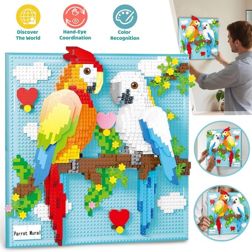 Papagei wandkunst bausteine - papagei,