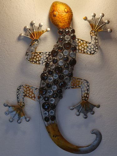 Gecko wanddeko metall und - gecko, ,